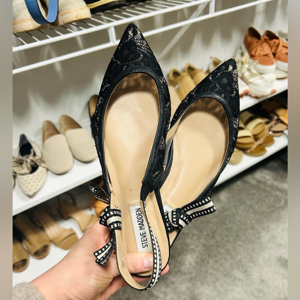 Women’s Steve Madden Olsen Lace Pointed Ballet Flats